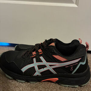 ASICS GEL-Venture 8 Women's 7.5 Wide Trail Running Shoes Black Coral 1012A706